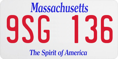 MA license plate 9SG136