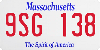 MA license plate 9SG138