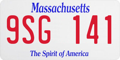 MA license plate 9SG141