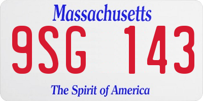 MA license plate 9SG143