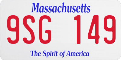 MA license plate 9SG149