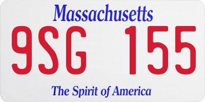MA license plate 9SG155