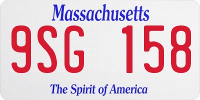 MA license plate 9SG158
