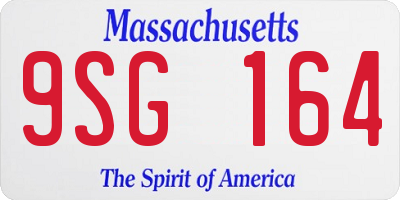 MA license plate 9SG164