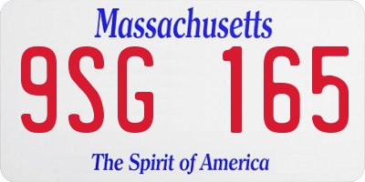 MA license plate 9SG165