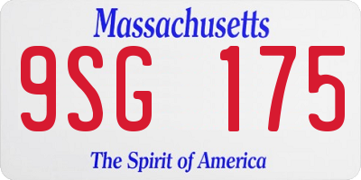 MA license plate 9SG175