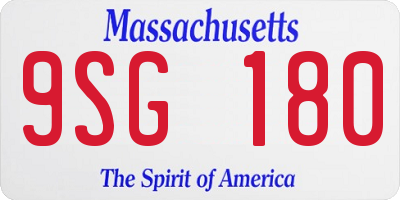 MA license plate 9SG180