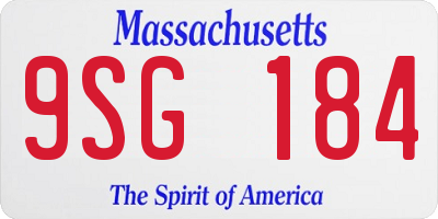 MA license plate 9SG184