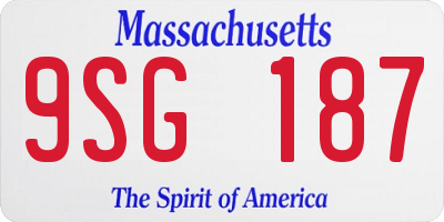 MA license plate 9SG187