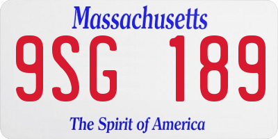 MA license plate 9SG189