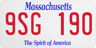 MA license plate 9SG190