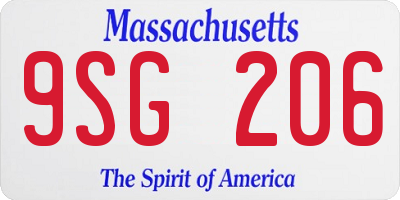 MA license plate 9SG206