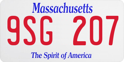 MA license plate 9SG207