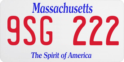 MA license plate 9SG222