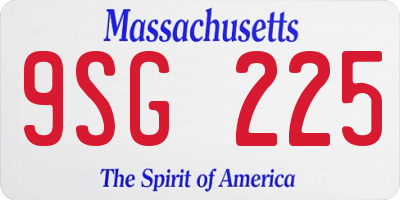 MA license plate 9SG225