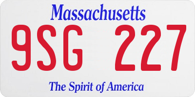 MA license plate 9SG227