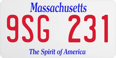 MA license plate 9SG231