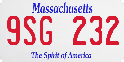 MA license plate 9SG232