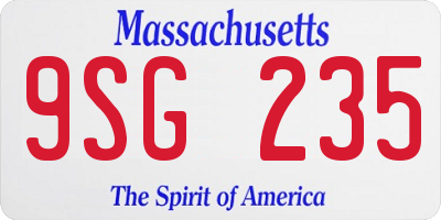 MA license plate 9SG235