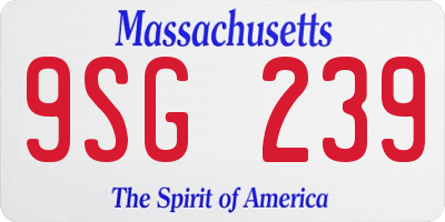 MA license plate 9SG239