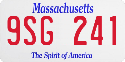MA license plate 9SG241