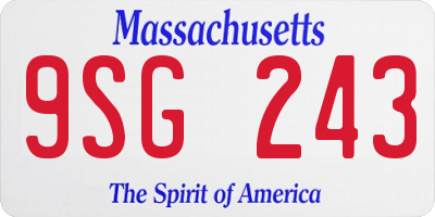 MA license plate 9SG243