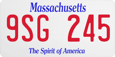 MA license plate 9SG245