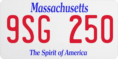 MA license plate 9SG250