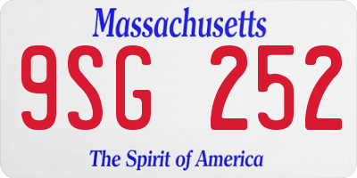 MA license plate 9SG252