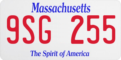 MA license plate 9SG255