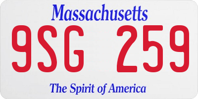 MA license plate 9SG259