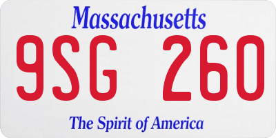 MA license plate 9SG260