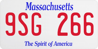MA license plate 9SG266