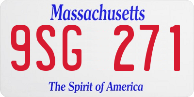 MA license plate 9SG271