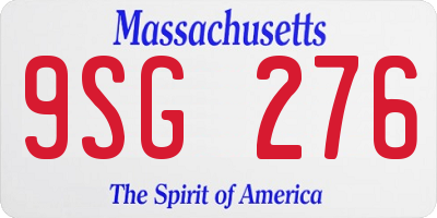 MA license plate 9SG276