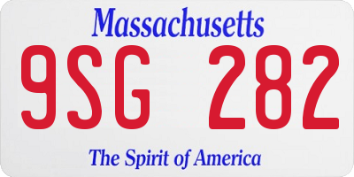 MA license plate 9SG282