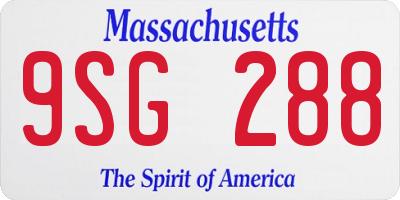 MA license plate 9SG288