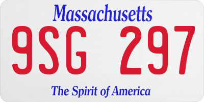 MA license plate 9SG297