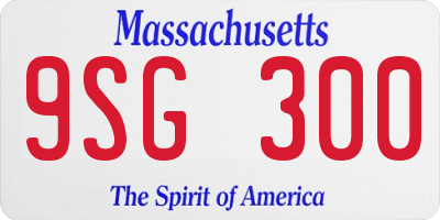 MA license plate 9SG300