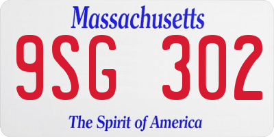 MA license plate 9SG302