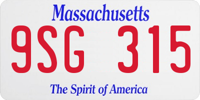 MA license plate 9SG315