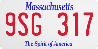 MA license plate 9SG317