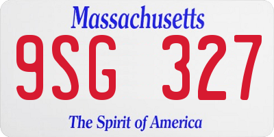 MA license plate 9SG327