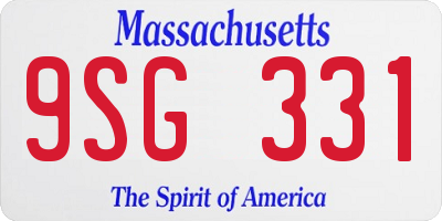 MA license plate 9SG331