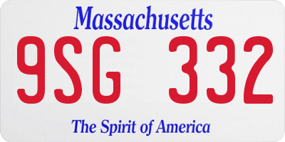 MA license plate 9SG332