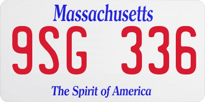 MA license plate 9SG336
