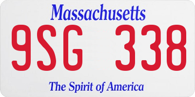 MA license plate 9SG338