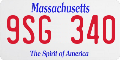 MA license plate 9SG340