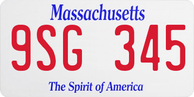 MA license plate 9SG345