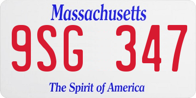 MA license plate 9SG347